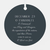 O Emmanuel Renaissance Christian Art Jesse Tree Ornament Aus Metall (Rückseite)