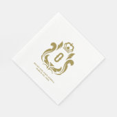 O Erstmaliges Gold-Wappen Serviette (Ecke)