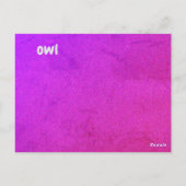 o - Eule-Flash-Karte Postkarte (Rückseite)