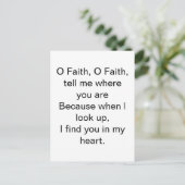 O Faith Inspirational Postkarte (Stehend Vorderseite)