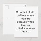 O Faith Inspirational Postkarte (Vorne/Hinten)