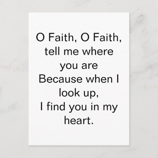O Faith Inspirational Postkarte (Vorderseite)