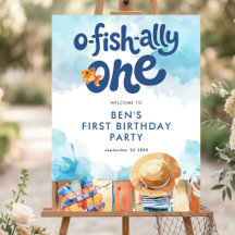 O-fisch-al ein Fischerjunge zum 1. Geburtstag grat