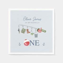 O-Fisch-allein Angeltag 1. Junge Geburtstag Serviette