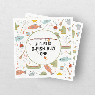 O-Fisch-ally Eins Angeln Kinder 1. Geburtstag Serviette