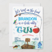 O-Fisch-Ally, Little Fisherman, Angeln 2. Birthda Einladung (Vorderseite)