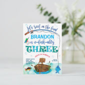 O-Fisch-Ally, Little Fisherman, Angeln 3. Birthda Einladungspostkarte (Stehend Vorderseite)