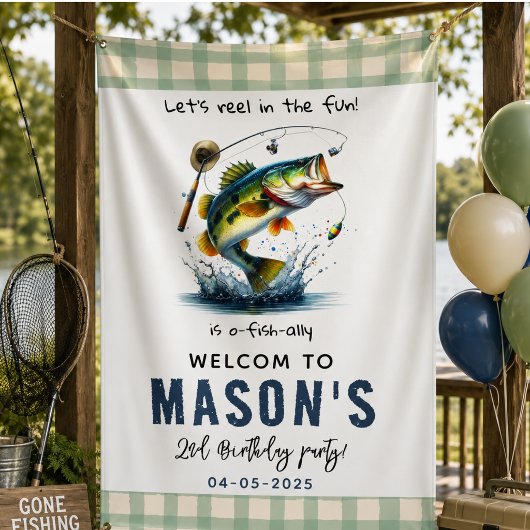 O-Fisch-Ally Two Fishing 2. Geburtstag Banner