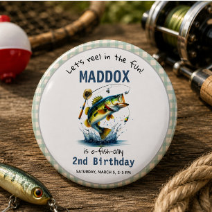 O-Fisch-Ally Two Fishing 2. Geburtstag Button