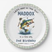 O-Fisch-Ally Two Fishing 2. Geburtstag Pappteller (Vorderseite)