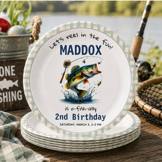 O-Fisch-Ally Two Fishing 2. Geburtstag Pappteller