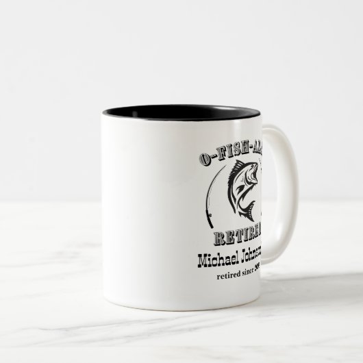 O-Fisch-Fanatiker-Geschenk für den Hasen-Fischfang Zweifarbige Tasse (VorderseiteRechts)