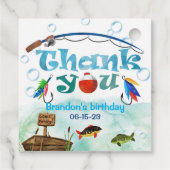 O-Fisch, Gone Fishing, Little Fisherman Party Geschenkanhänger (Rückseite)