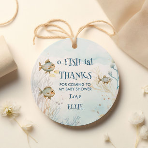 O-fisch-ial Danke Lustige Unterwasser-Baby-Party Geschenkanhänger