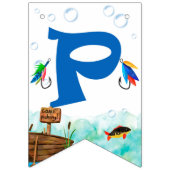 O-Fisch-Kleine Fischer zum Geburtstag fischen Wimpelkette (Dritte Fahne)