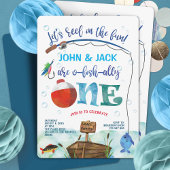 O-Fisch, kleiner Fischer, zweifacher Fischfang Einladung