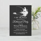 O-Fisch-lich Ruhestand Angelrente Abschiedsparty Einladung (Stehend Vorderseite)