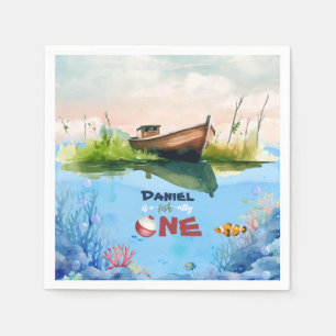 O-Fisch-One Fishing 1. Geburtstag Papier Napkin Serviette