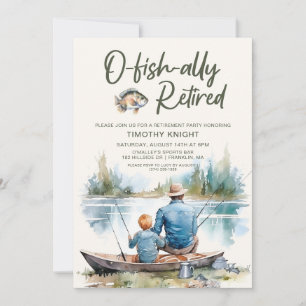 O-Fisch-Remüde Fishing Retirement Party Einladung