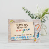 O-Fisch-Verbündeter Fischen-Jungen-Geburtstag Dankeskarte (Stehend Vorderseite)