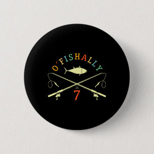 O-fischal 7 Jahre alter Fischer 7. Geburtstag Fisc Button
