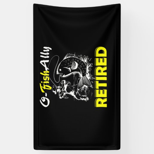 O Fischallläufer Ruhestandsfischerei Banner (Vertikal)