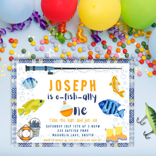 O Fischen Allein ein Fischen 1. Geburtstag Einladung