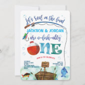 O-fish-allie, Little Fisherman, 1. Zwillinge Gebur Einladung (Vorderseite)