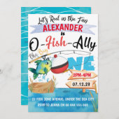 O-Fish-Ally Big One Fishing 1st Birthday Boy Einladung (Vorne/Hinten)