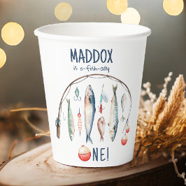 O-Fish-Ally der große blaue Junge zum Geburtstag Pappbecher