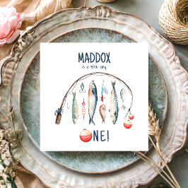 O-Fish-Ally der große blaue Junge zum Geburtstag Serviette