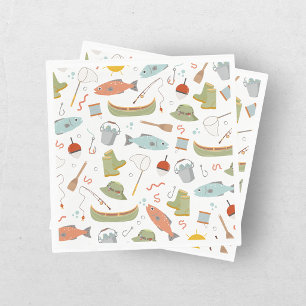 O-Fish-Ally Eins Fischen Kinder 1. Geburtstag Serviette