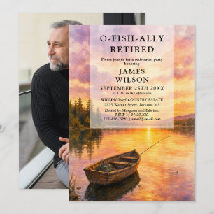 O-Fish-Ally-Fischerboot-Ruhestandsfeier-Foto Einladung