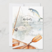 O-Fish-Ally Fishing 50. Geburtstagsparty Einladung (Vorderseite)