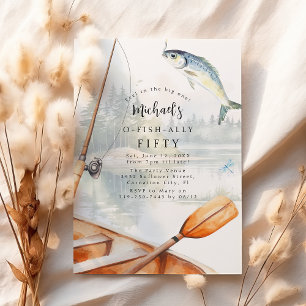 O-Fish-Ally Fishing 50. Geburtstagsparty Einladung