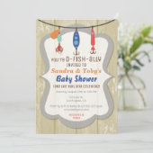 O-FISH-ALLY Fishing Baby Shower Invitation - Tan Einladung (Stehend Vorderseite)