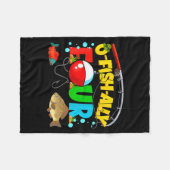 O-fish-ally Four Birthday Fishing 4th Birthday Boy Fleecedecke (Vorderseite (Horizontal))