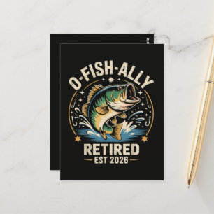 O-Fish-Ally Im Ruhestand 2026 Fischer Angeln Postkarte