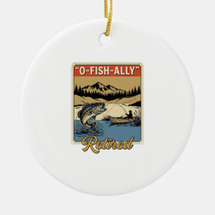 O-Fish-Ally Im Ruhestand Vintage Angler-Shirt Desi Keramik Ornament