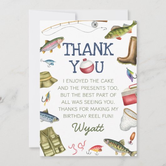 O-Fish-Ally One Boy Birthday Dankeskarte (Vorderseite)