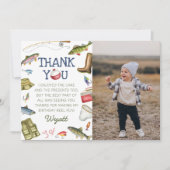 O-Fish-Ally One Boy Birthday Foto Dankeskarte (Vorderseite)