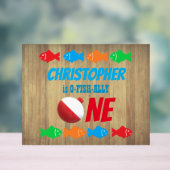 O-Fish-Ally One Fishing 1. Geburtstag Acrylschild (Neutral)