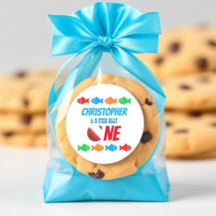 O-Fish-Ally One Fishing 1. Geburtstag Runder Aufkleber