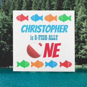 O-Fish-Ally One Fishing 1. Geburtstag Serviette