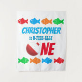 O-Fish-Ally One Fishing 1. Geburtstag Wandteppich (Vorderseite)