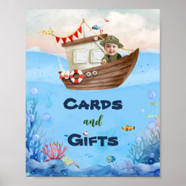 O-fish-ally One Fishing 1st Birthday Sign Poster