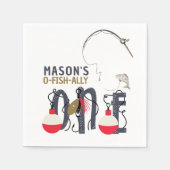 O-Fish-ally One Fishing Birthday Party Serviette (Vorderseite)