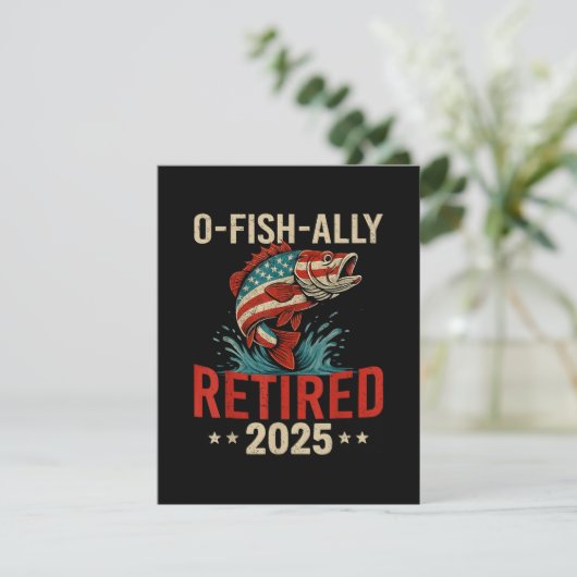 O-Fish-Ally Remüde 2025 Fischer-Ruhestand Begleitkarte (Stehend Vorderseite)