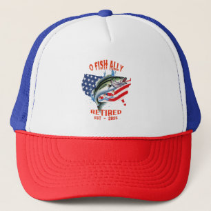 "O-FISH-ALLY Remüde:Proud, Free, and Fishing 2025 Truckerkappe