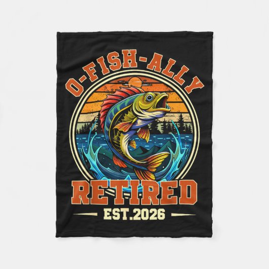 O Fish Ally Rentner Fischer Fleecedecke (Vorderseite)